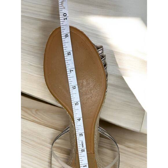 Tory Burch Ribbon Wedge Espadrille 90MM Size 9.5M - Picture 8 of 10